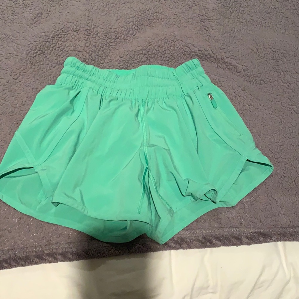 Lulu Lemon Tracker V short. Bright green.